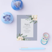 LOWEST BUDGETホワイトローズ結婚式招待状 チラシ (シングル)