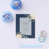 LOWEST BUDGETホワイトローズ結婚式招待状 チラシ (シングル)