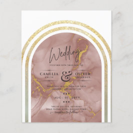 LOWEST BUDGET All-in-1バラ金ゴールド大理石結婚の チラシ