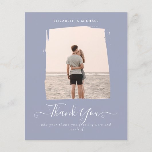 LOWEST BUDGET PHOTO モダン THANK YOU Dusty Blue チラシ (正面)