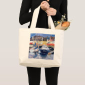 Lowestoft港の眺め ラージトートバッグ (正面(商品))