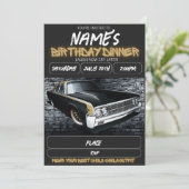 Lowrider Birthday Invitation, Chicano 90s Birthday 招待状 (スタンド正面)