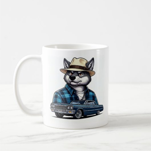Lowrider Wolf コーヒーマグカップ (左)