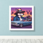Lowrider Wolfy キャンバスプリント (インサイチュ (ウッドフロア))