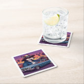 Lowrider Wolfy スクエアペーパーコースター (インサイチュ)