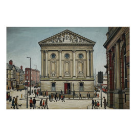 Lowry風のTodmorden Town Hall ポスター