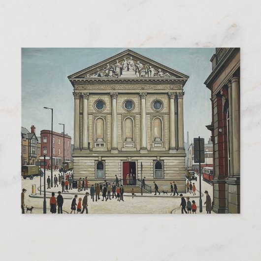 Lowry風のTodmorden Town Hall ポストカード (正面)