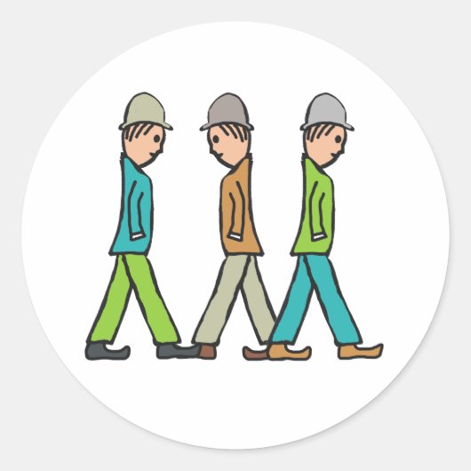 Lowry Matchstick Men ラウンドシール (正面)