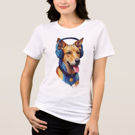 Loyal Beats – 音楽を聴く抽象的な犬 トライブレンドTシャツ