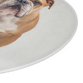 Loyal Bulldog Personalized Round Glass Cutting Boa カッティングボード (角)