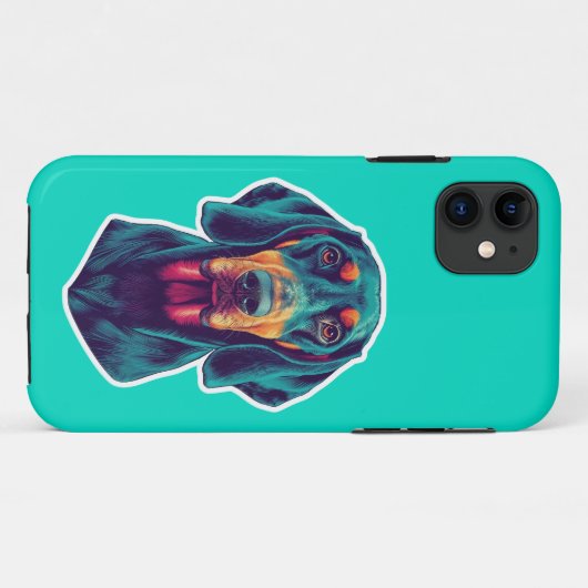Loyal Glow – ビブラント ブルーティック クーンハウンド ポップアート Case-Mate iPhoneケース (裏面(横))