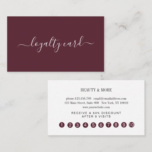 Loyalität 10 Nails Lashes Beauty Visitenkarte 名刺 (正面/裏面)