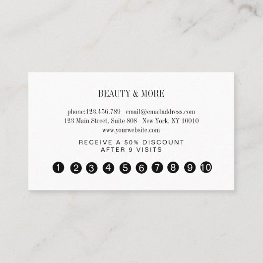 Loyalität 10 Nails Lashes Beauty Visitenkarte 名刺 (裏面)