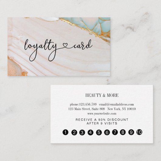 Loyalität 10 Nails Lashes Beauty Visitenkarte 名刺 (正面/裏面)