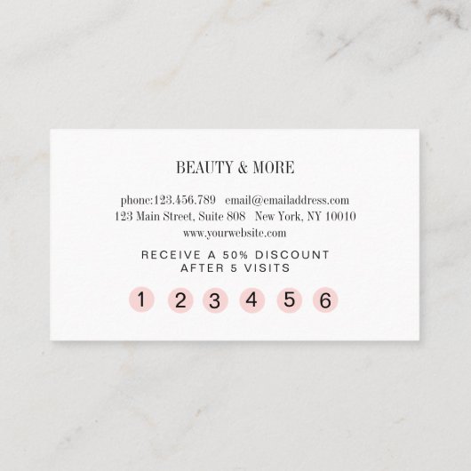 Loyalität 5 Nails Lashes Beauty Visitenkarte 名刺 (裏面)