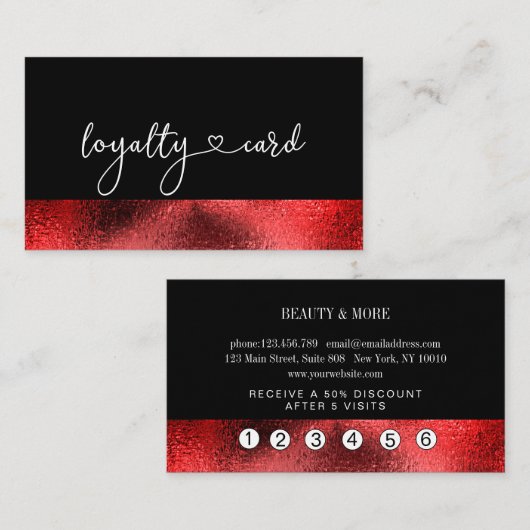 Loyalität 5 Nails Lashes Beauty Visitenkarte 名刺 (正面/裏面)