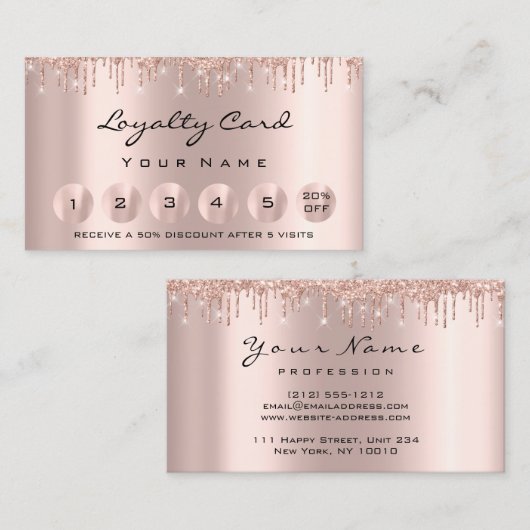 Loyalität 6 Makeutische Esthetikerin Eyelash Rose 名刺 (正面/裏面)