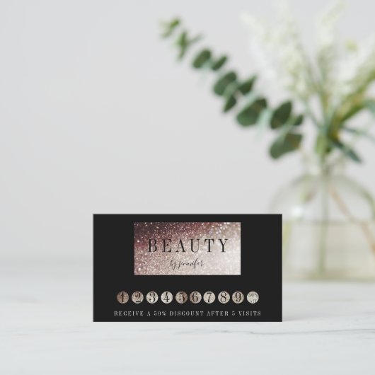 Loyalität 9 Nails Lashes Beauty 名刺 (スタンド正面)