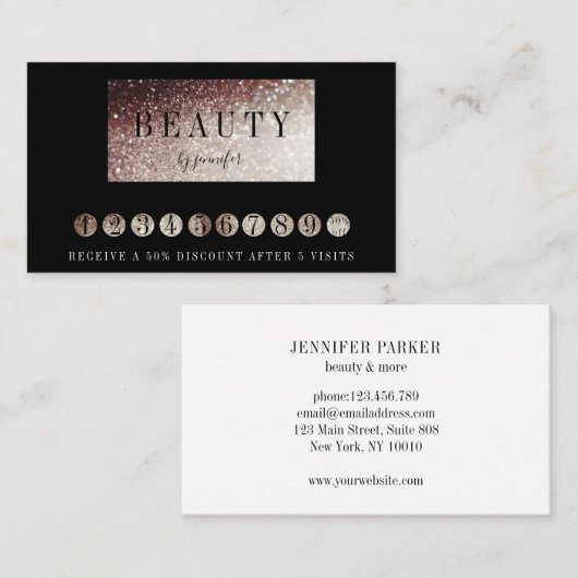 Loyalität 9 Nails Lashes Beauty 名刺 (正面/裏面)