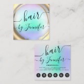 Loyality Drips 6 Punches Hair Lash Make up Hologra スクエア名刺 (正面/裏面)