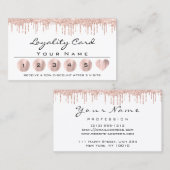 Loyaliy 6エステティシャンメイクアップバラホワイトハートラッシュ 名刺 (正面/裏面)