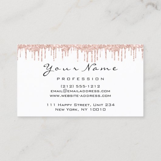 Loyaliy 6エステティシャンメイクアップバラホワイトハートラッシュ 名刺 (裏面)