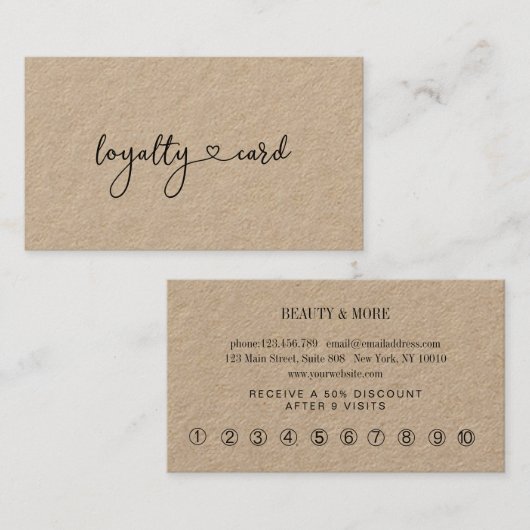 Loyalty 10 Nails Lashes Business Card Visitenkarte 名刺 (正面/裏面)