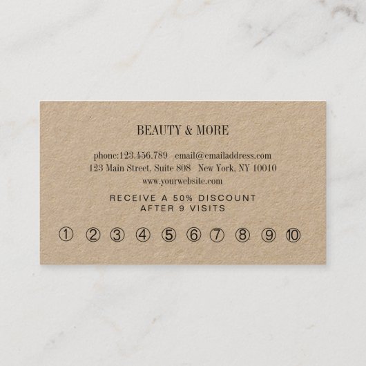 Loyalty 10 Nails Lashes Business Card Visitenkarte 名刺 (裏面)