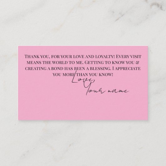 Loyalty Business Card 名刺 (裏面)