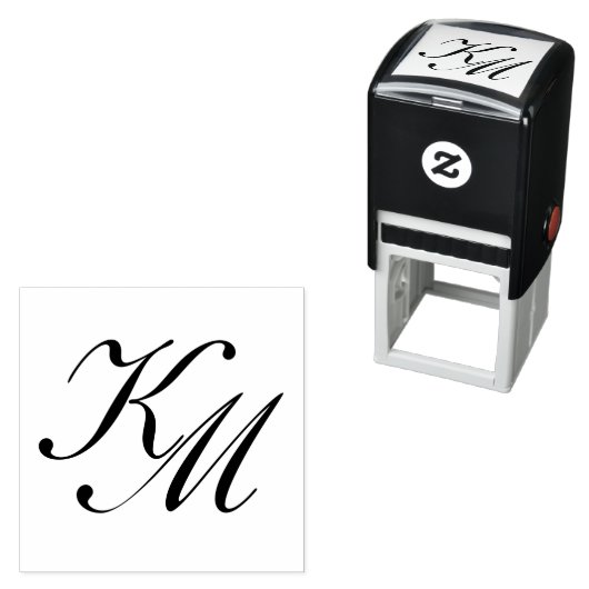 Loyalty Card Business Initial Monogram Script Logo セルフインキングスタンプ (インサイチュ)
