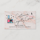 * Loyalty Card Manicurist Nail Tech Rose Gold   名刺 (正面)