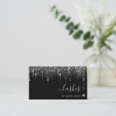 Loyalty Card Pretty Drips Silver Glitter Rain 名刺 (スタンド正面)