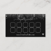 Loyalty Card Pretty Drips Silver Glitter Rain 名刺 (裏面)