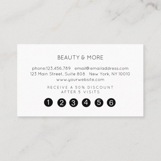 Loyalty Marble Glitzer Card 5 Salon 名刺 (裏面)