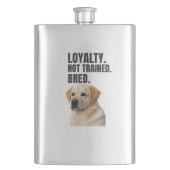 Loyalty. Not Trained. Bred. Yellow Lab フラスク (正面)