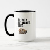 Loyalty Not Trained Bred – Yellow Lab – Coffee マグカップ (左)