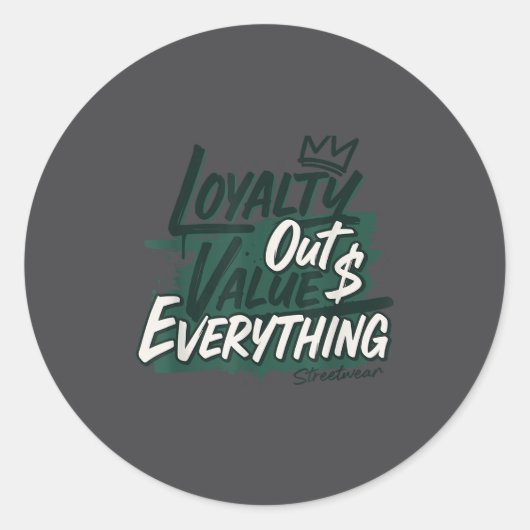 Loyalty Outvalues Everything Streetware Urban  ラウンドシール (正面)