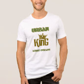 LOYALTY OVER LOVE URBAN KING MEN'S WHITE/OLIVE トライブレンドTシャツ (正面)