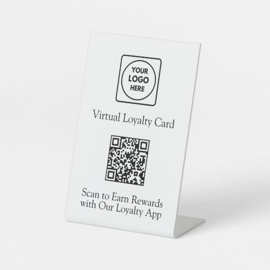 Loyalty QR Code | Custom Business Logo Reward App 台座サイン (正面)