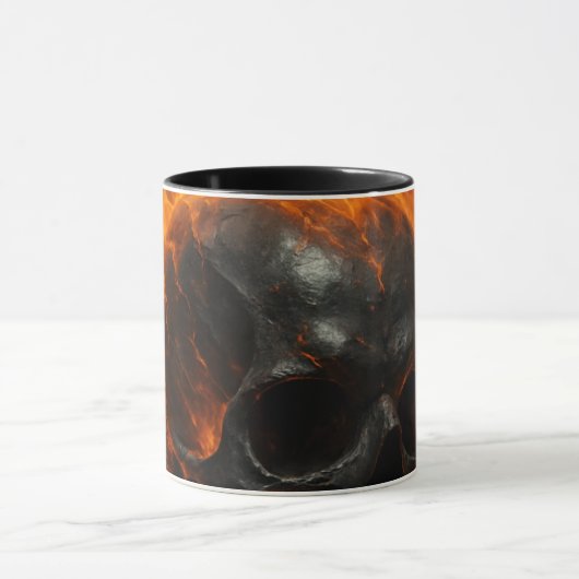 Loyalty Taste Better” – Flaming Skull Tribal Mug マグカップ (中央)