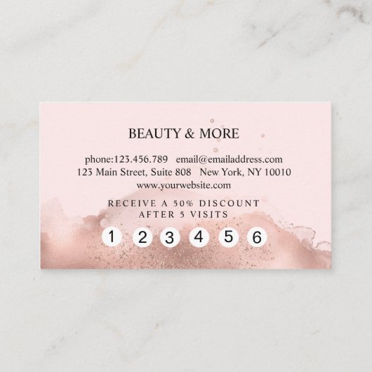 Loyalty Watercolor 5 Nails Lashes  Visitenkarte 名刺 (裏面)
