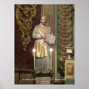 LoyolaのSt Ignatiusの彫像 ポスター