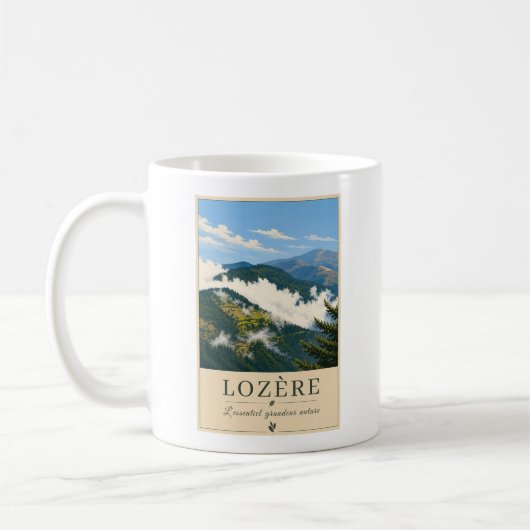 Lozère – Mountains Clouds – Vintage Mug コーヒーマグカップ (左)