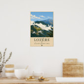Lozère – Mountains Clouds – Vintage Travel Poster ポスター (キッチン)