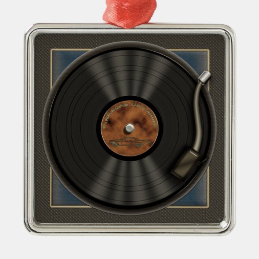 LPのレコードのオーナメントを夢を見るカラオケ メタルオーナメント (正面)