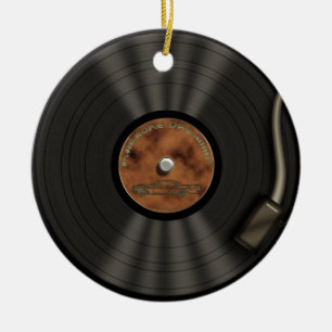 LPカラオケ王のレコードのオーナメント セラミックオーナメント