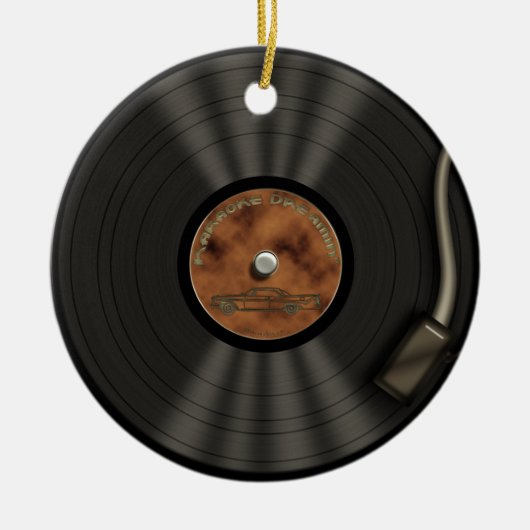 LPカラオケ王のレコードのオーナメント セラミックオーナメント (正面)