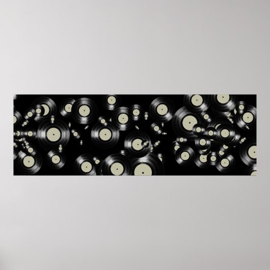 LP音楽のレコード黒 ポスター (正面)