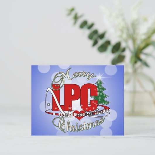 LPCのクリスマスによって認可される専門のカウンセラー シーズンポストカード (スタンド正面)