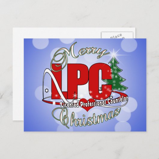 LPCのクリスマスによって認可される専門のカウンセラー シーズンポストカード (正面/裏面)